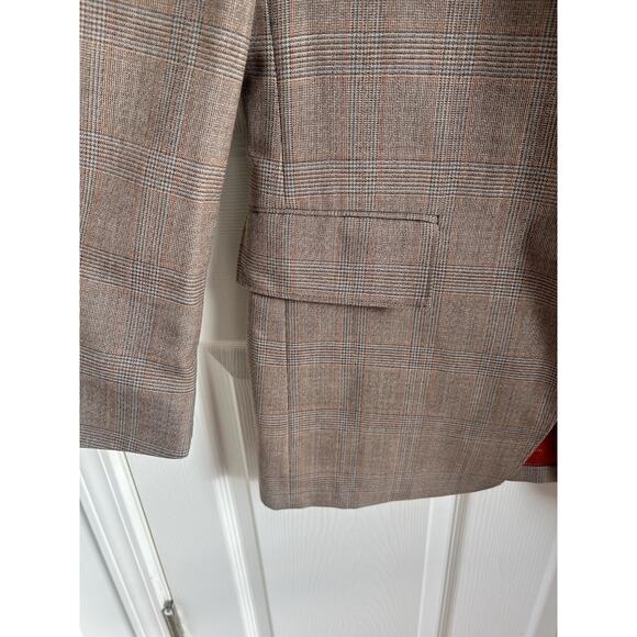 Vintage 1970's Plaid Brown Men's Sport Coat and Vest Set Size Large - Picture 8 of 9